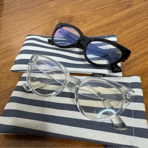 J. Crew Black and Clear Blue Light Blocking Glasses - Picture 2 of 5